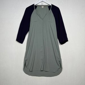 Wilfred Women's Size M 3/4 Sleeve Split Neck Shift Dress Above Knee Casual